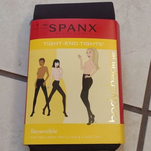 Lot of 2 Spanx Tights One Reversible black and brown And One Metallic shimmer A - Picture 7 of 10